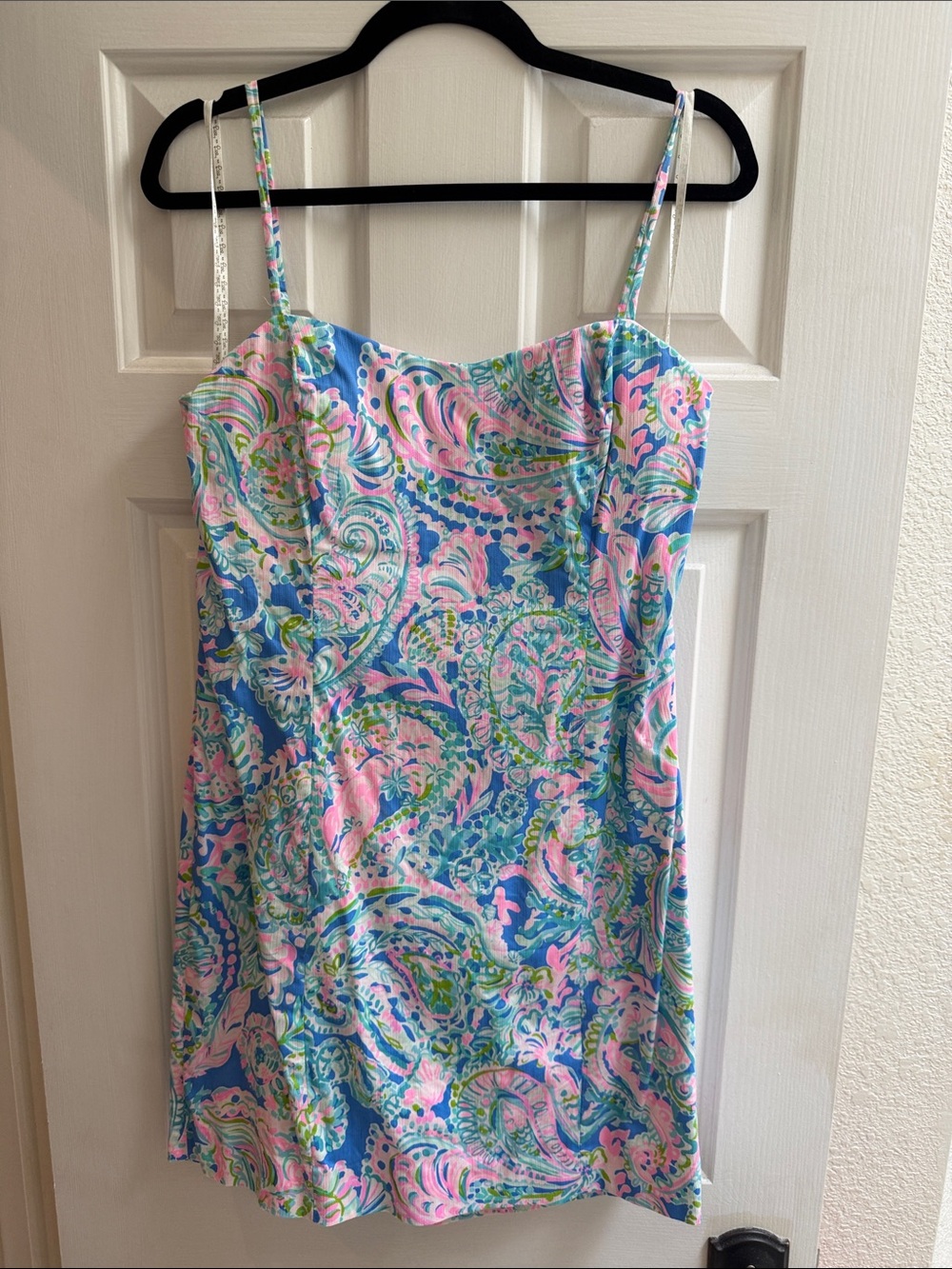 Lilly Pulitzer Blue, Pink & Green Paisley Mini Slip Dress